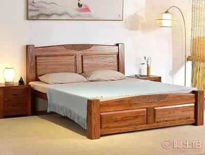 匠心傳承，自然之韻 夏津紅軍老榆木古典家具廠實木新中式床鑒賞